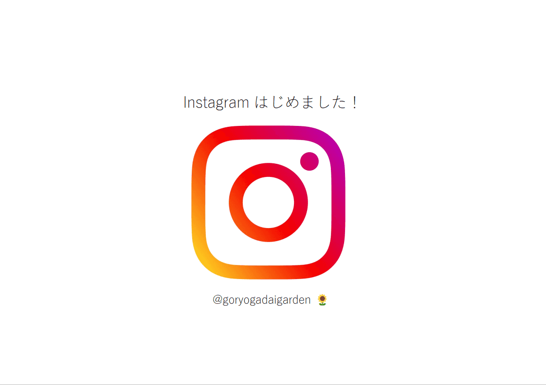 Instagramはじめました